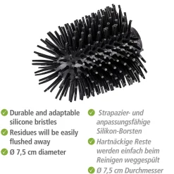 Wenko Ersatzbürstenkopf Durchmesser 7,5 cm schwarz