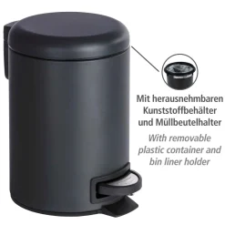 Wenko Kosmetik Treteimer Leman schwarz 3 L