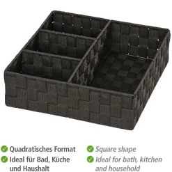 Wenko Organizer Adria schwarz 4 Fächer