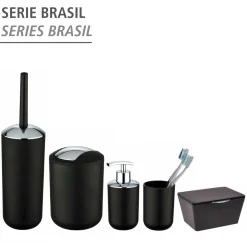 Wenko Schwingdeckeleimer Brasil L schwarz 6,5 L