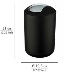 Wenko Schwingdeckeleimer Brasil L schwarz 6,5 L