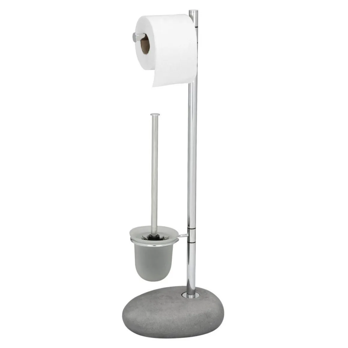 Wenko Stand WC-Garnitur Pebble Stone grau