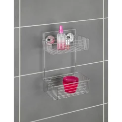 Wenko Vacuum-Loc Wandregal Bari 2 Etagen