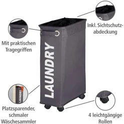Wenko Wäschesammler Corno grau 43 l
