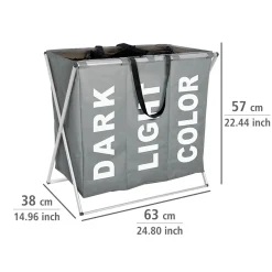 Wenko Wäschesammler Trio grau 130 l