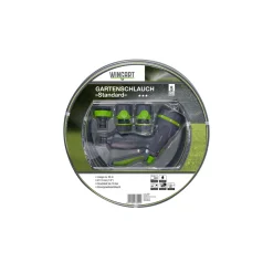 WingartGartenschlauch Standard grau mit grünen Streifen 1/2