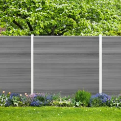 WPC-Steckzaun-Element Cora Line 179 x 14 cm beige 6er-Pack
